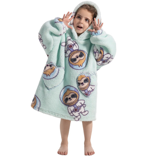 Wearable Blanket Hoodie - Kids - Astronaut Sloth