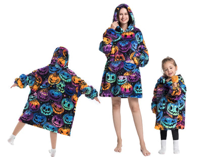 Wearable Blanket Hoodie - Kids - Pumpkins