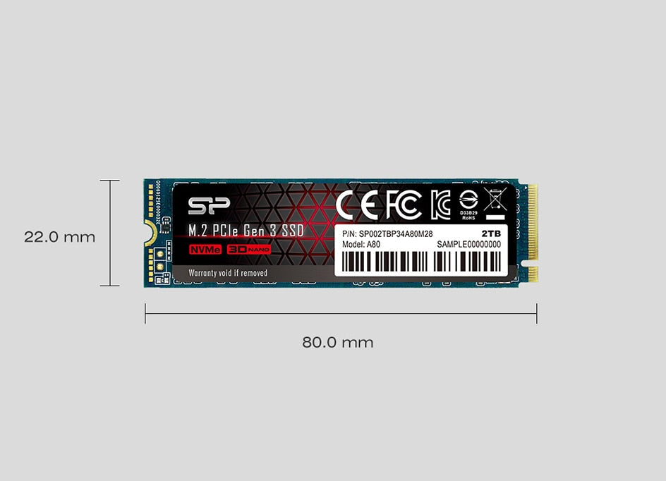 Silicon Power M.2 2280 SSD PCIE3.0 256GB-2TB