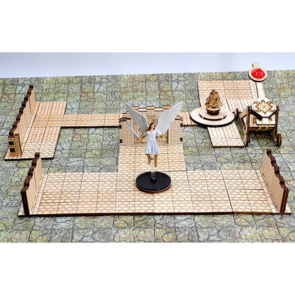Dungeon Stone Square Floor Tiles - Set of 24