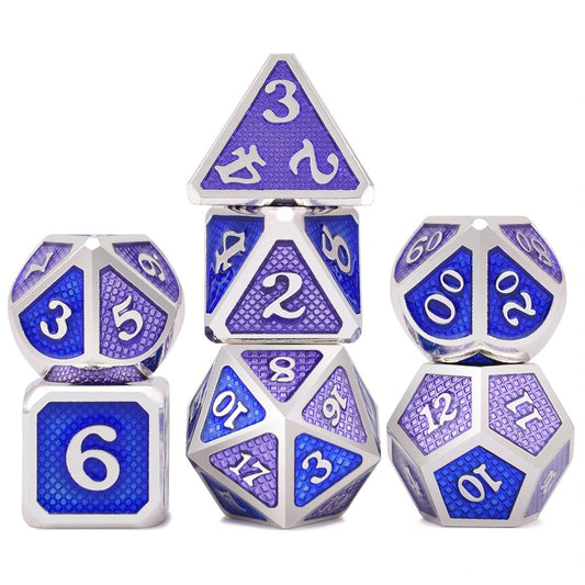 Lavender and Blue Dragon Scales Dice Set