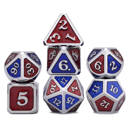 Red and Blue Dragon Scales Dice Set