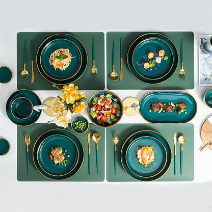 Dark Green Embellished Dining Set