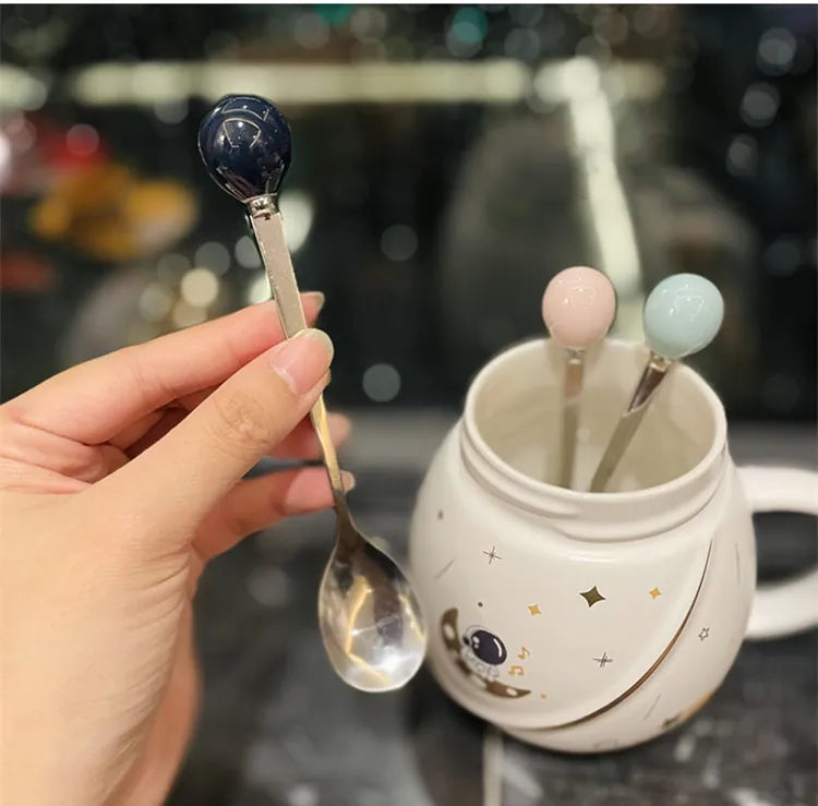 Space Travel Mug and Spoon - Dark Blue