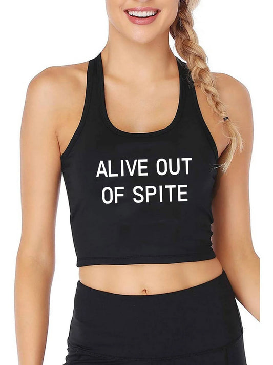 Alive Out of Spite Crop Tank Top S-XXL