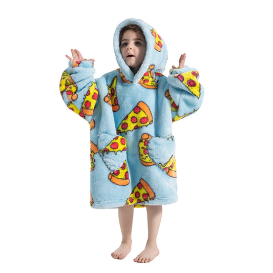 Wearable Blanket Hoodie - Kids - Pizza