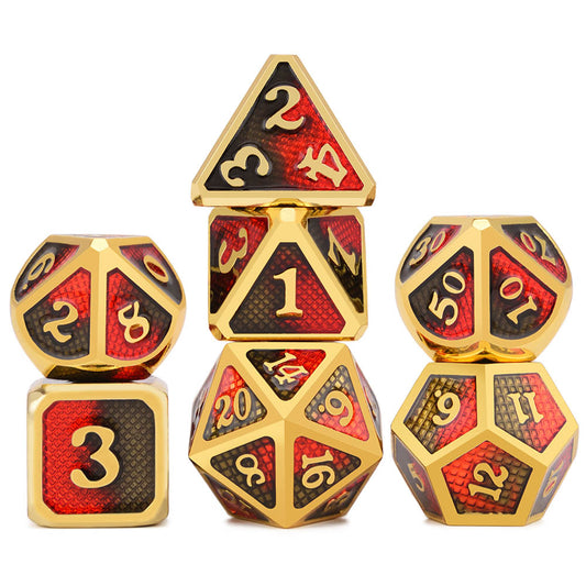 Red and Black Dragon Scales Dice Set