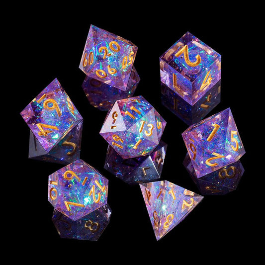 Purple Galaxy Dice Set