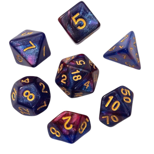 Red and Blue Glitter Dice Set