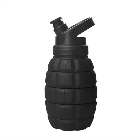 Retractable Grenade Water Bottle - Black