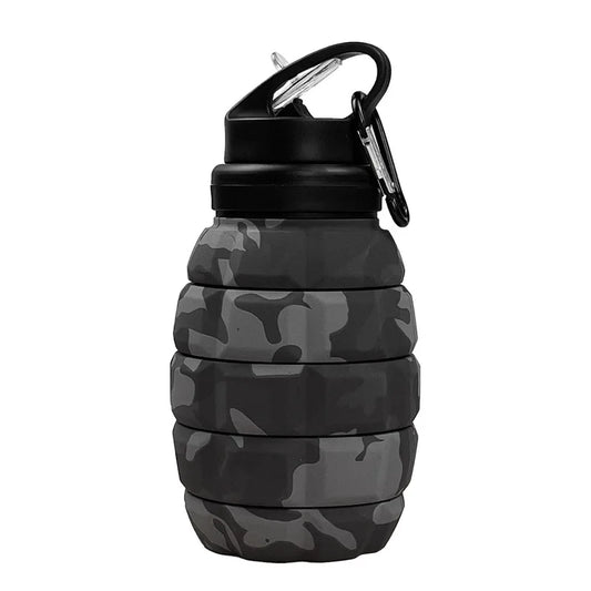 Retractable Grenade Water Bottle - Dark Grey Camo